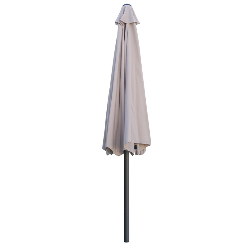 Parasol de marché Miqdad, Gris clair, H 108 po x l 106,3 po x P 106 po