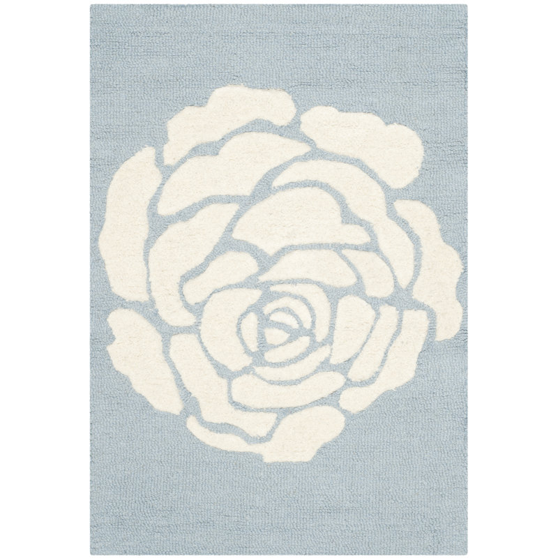 Cannen Hand Tufted Wool Floral Rug, Rectangle 3' x 5'