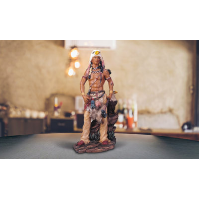 11"H Indian Warrior with Eagle Native American Figurine Unique Gifts