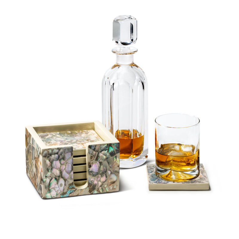 Coaster Set With Holder