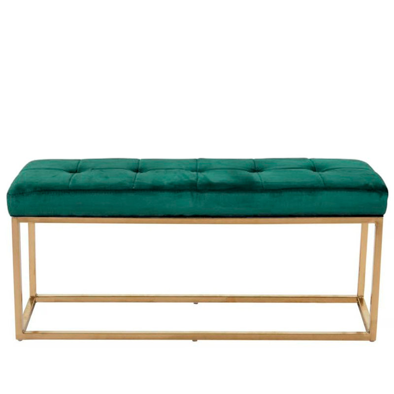 Rekan Faux Leather Upholstered Bench, Green