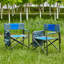 Chaise pliante rembourrée 2 pièces avec poches de rangement, chaise de réalisateur surdimensionnée légère pour le camping intérieur, extérieur, les pique-niques et la pêche, bleu / gris-63589420