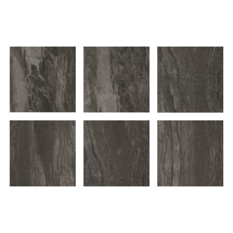 30.5cm x 30.5cm PVC Splitface Tile in Dark Grey 10 Per Pack