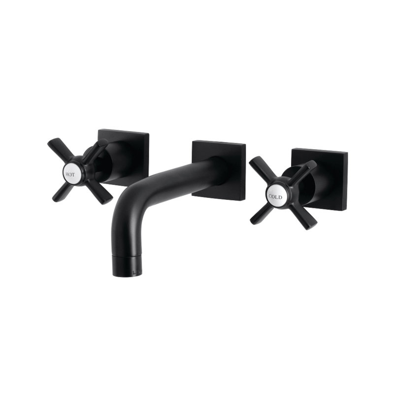 Robinet de salle de bain mural Millennium, Noir mat, Croix