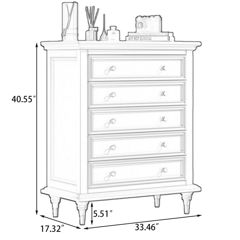Armoire d'appoint en bois manufacturé blanc massif, H 40,55 po x L 33,46 po x l 17,32 po