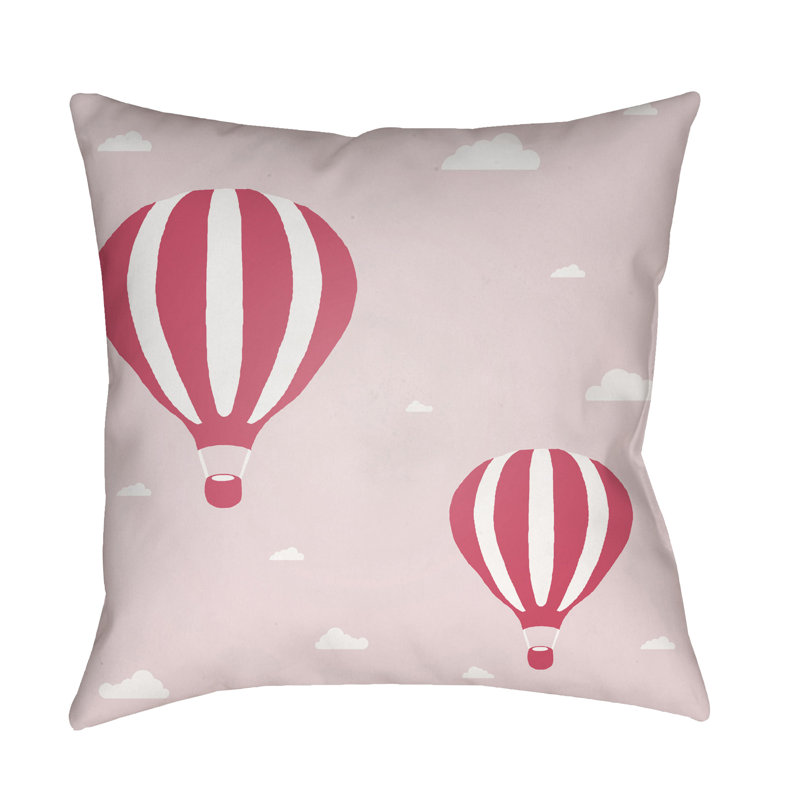 Cotton Outdoor Throw Pillow, 18" H x 18" W x 3.5" D, Aqua