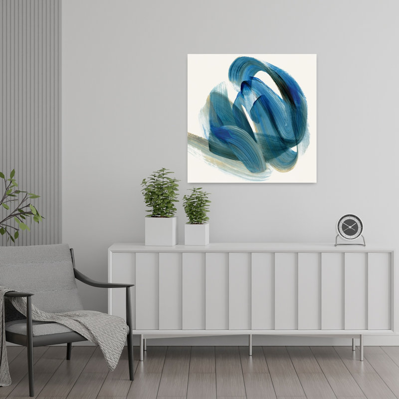 Tourbillon tourbillonnant d'harmonie bleue I, art mural contemporain abstrait, H 24 po x l 24 po