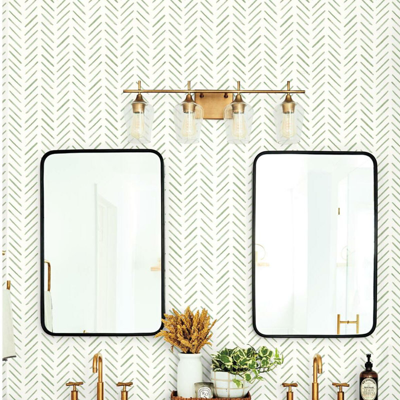 Pre-Pasted Paper Wallpaper Roll, Green