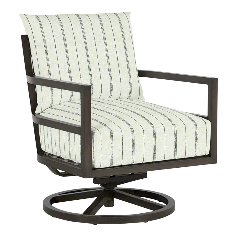 Santa Barbara Swivel Patio Chair, No Welt, Linen Snow, Standard Plus