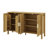 Modern Stripe Door Storage Cabinet,4-Door Sideboard With Back-Of-Door Storage Racks & Side Hooks, Adjustable Shelves-439258231