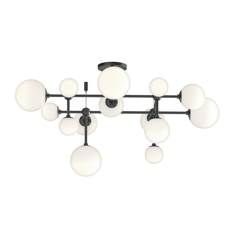 Satin Nickel Glass Globe LED Flush Mount for Indoor/Outdoor