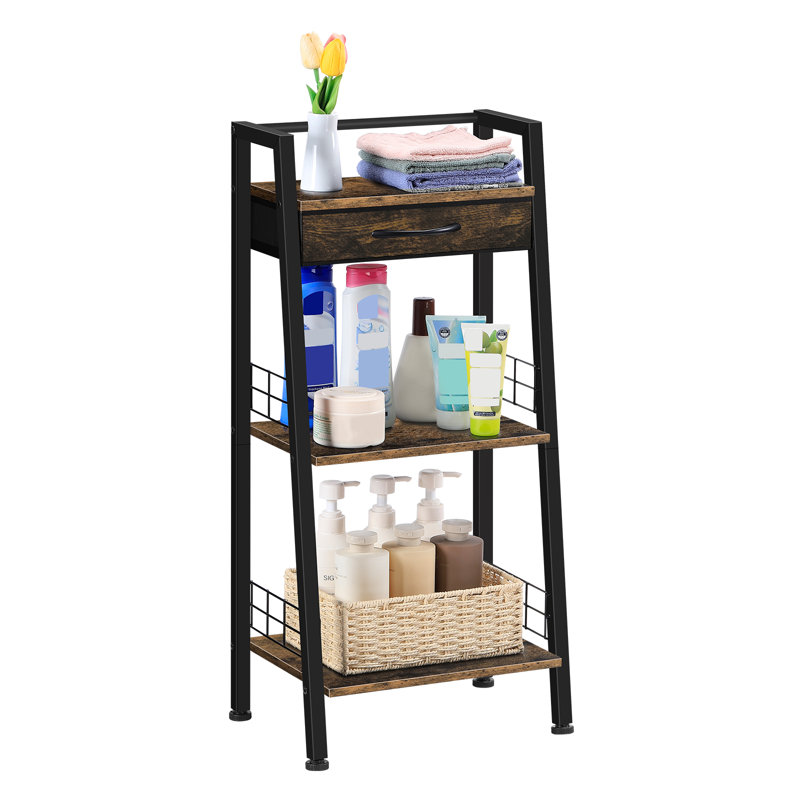 3-Shelf Shelf Brown, Antique Brass