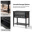 Table d'appoint Hoai 30''W de style transitionnel avec station de charge intégrée USB et Type-C, structure en bois massif et 2 tiroirs (paquet de 2)-1901602664
