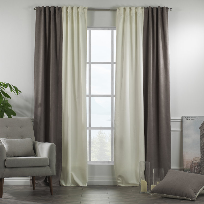Rideau de fenêtre décoratif de chaque panneau de 27 po de largeur, Crème / pierre, L 27 po x L 95 po