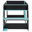 Lit superposé double pleine grandeur avec bureau RVB surdimensionné monté sur le côté, ports de charge USB et œillet à câble, bande lumineuse à DEL, structure Loft Esports robuste - bleu froid-1457074142