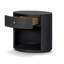 Amelia Oval One Drawer Nightstand-Black Linen-291967578