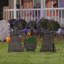 Ensemble de 3 sorcières d'Halloween 2,5D avec chaudron et 340 lumières DEL blanc chaud (KD)