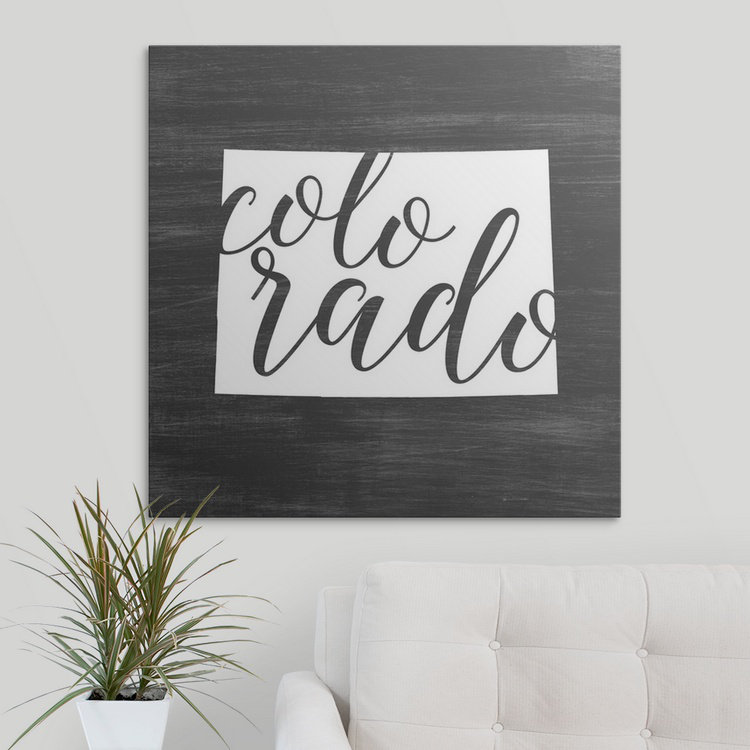 Home State Typographie Colorado - impression d'art textuel, H 35 po x l 35 po x P 1,5 po, Toile