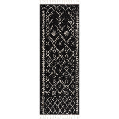 Tapis noir en polypropylène tissé à la machine Jordison