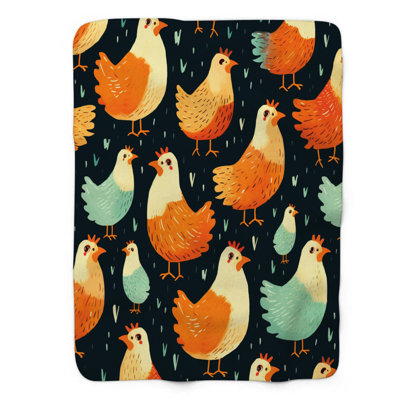 Egg and Hen Designs - 1 Piece Premium Sherpa Blanket