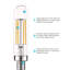 Ampoule DEL Luxrite T6.5 5W = 60W, 3500K, blanc naturel, 500 lumens, ampoules candélabres à DEL à culot variable E12, ensemble de 6 ampoules à filament Edison