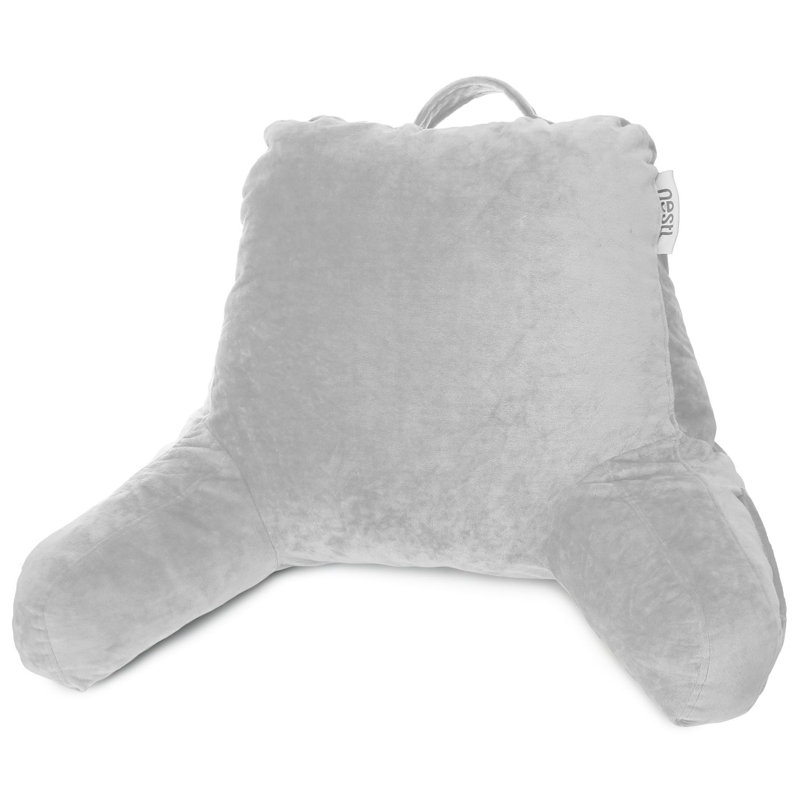 Coussin de lecture Nestl, H 17 po x l 31 po x P 12 po, Argent argent