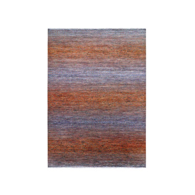Tapis oriental rectangulaire en laine orange noué à la main 10 pi 3 po x 14 pi 0 po - MOA10279020
