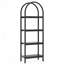 4-Tier Black Industrial Arched Open Bookshelf