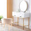 Depok 39cm Round Velvet Tufted Footrest Stool Ottoman