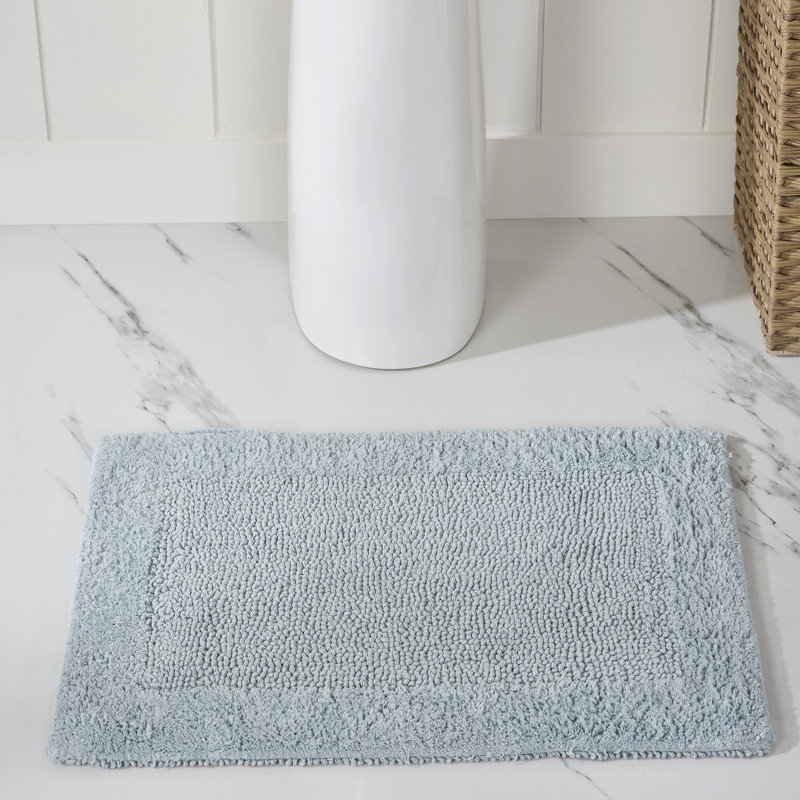 Moriceau 100% Cotton 2370 GSM Tufted Reversible 6-Piece Bath Rug Set – Ultra Soft, Highly Absorbent, Machine Washable, OEKO-TEX Certified, Ideal for Shower, Bathtub, Vanity & Sink Areas, Blue