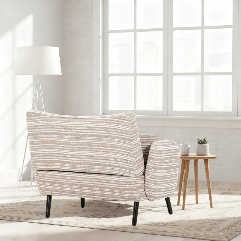 Fauteuil d'appoint rembourré Mid-Century, Kaki
