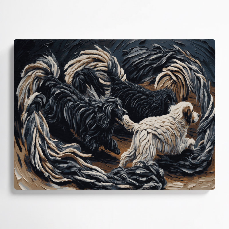 «Dogs Puli», art mural en métal noir, H 11 po x l 14 po