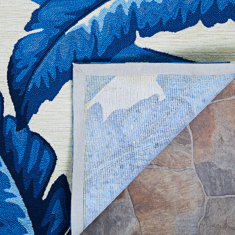 Tapis d'intérieur / extérieur bleu crocheté à la main StowtheWold, Tapis de couloir 2 pi x 4 pi