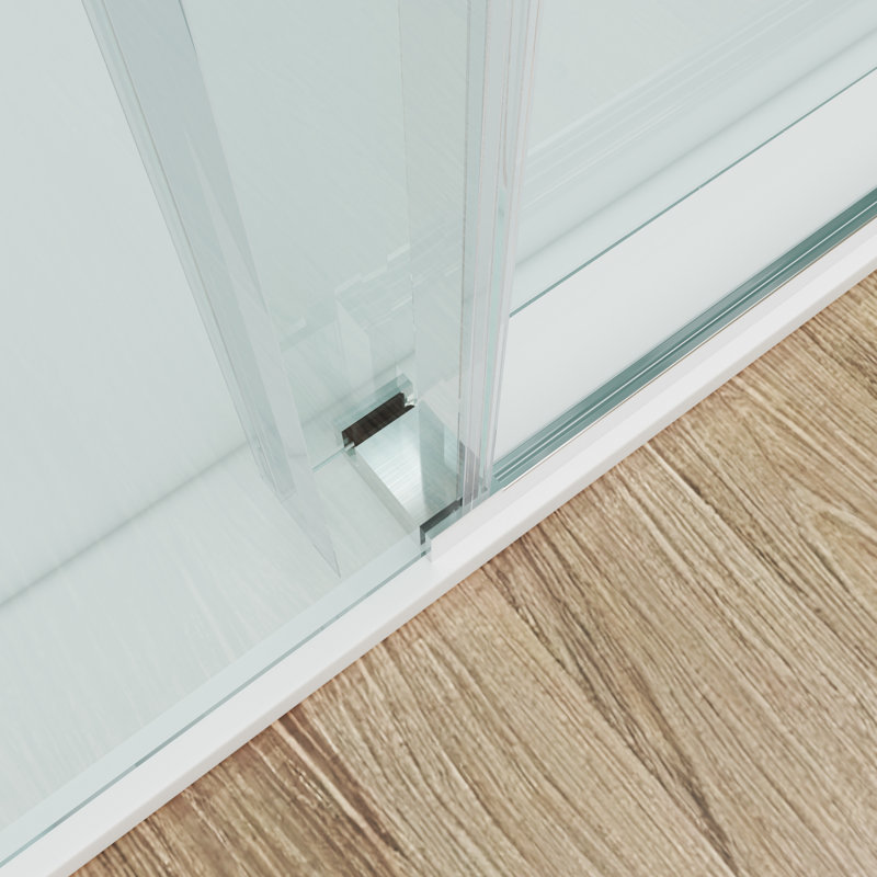 Opoc Mirage MCOCOD Porte de douche coulissante simple sans cadre à fermeture en douceur de 46 à 48,75 po x H 76 po avec verre transparent de 3/8 po (10 mm)