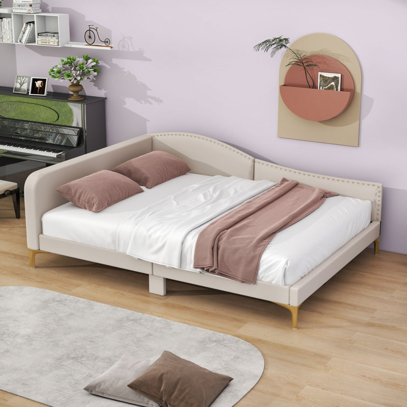 Pilning Upholstered Daybed, Full / Double, Beige