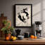 Leaping Rabbits in Red Seal Japandi - Framed Print-123678688-123678701