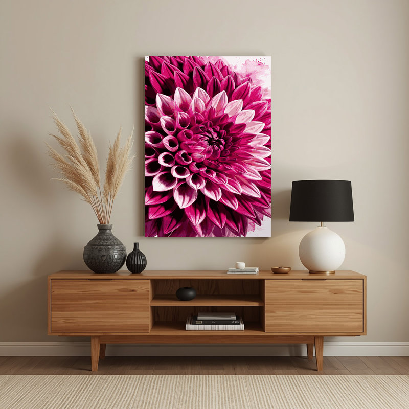 Aquarelle, botanique, 8, art mural en métal rose, H 18 po x l 12 po