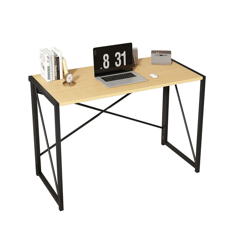 Matys Rectangle Folding Writing Desk, Natural, 75 H x 80 W x 40 D cm