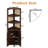 69.7’’H X 17.7’’ W Rattan And Wood Fan-Shaped Storage Bookcase With Doors, 3-Tier Corner Shelf With Cabinet-2024714960