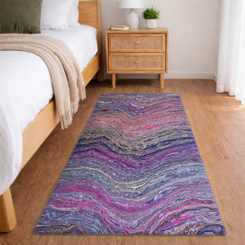 Premium Machine Washable Dream Shag Abstract Rug, 2'3" x 7'6" Runner