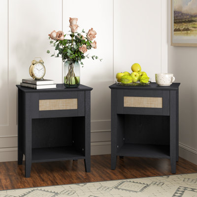 1-Drawer End Table With Built-In Outlets (Set Of 2)