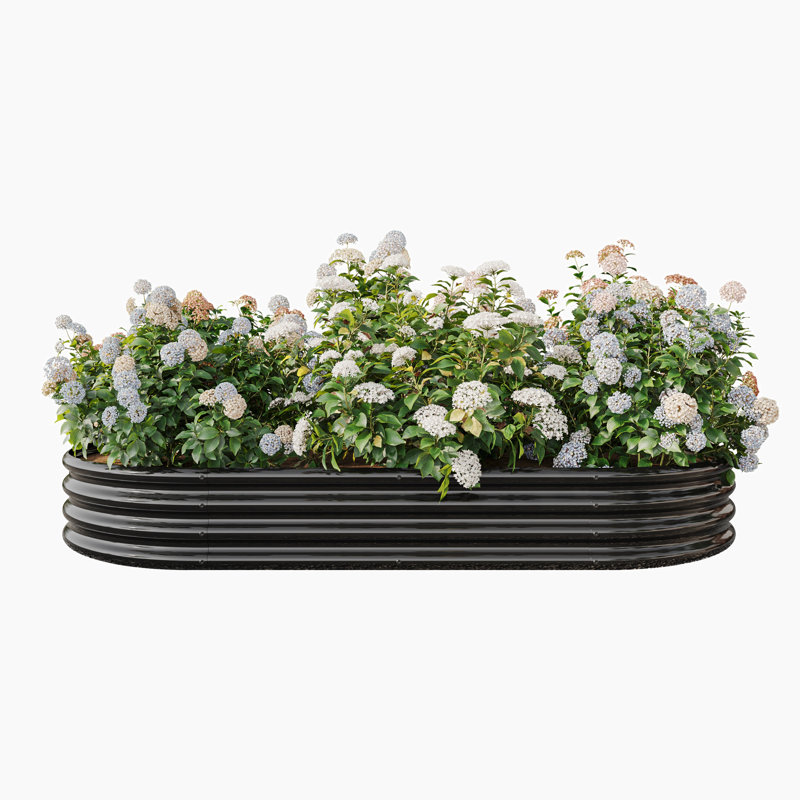 Lit de jardin surélevé Naomigrace, Noir, H 11,42 po x l 88,98 po x P 44,68 po