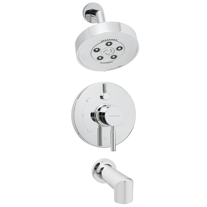 Neo Thermostatic Tub and Shower Faucet, Polished Chrome