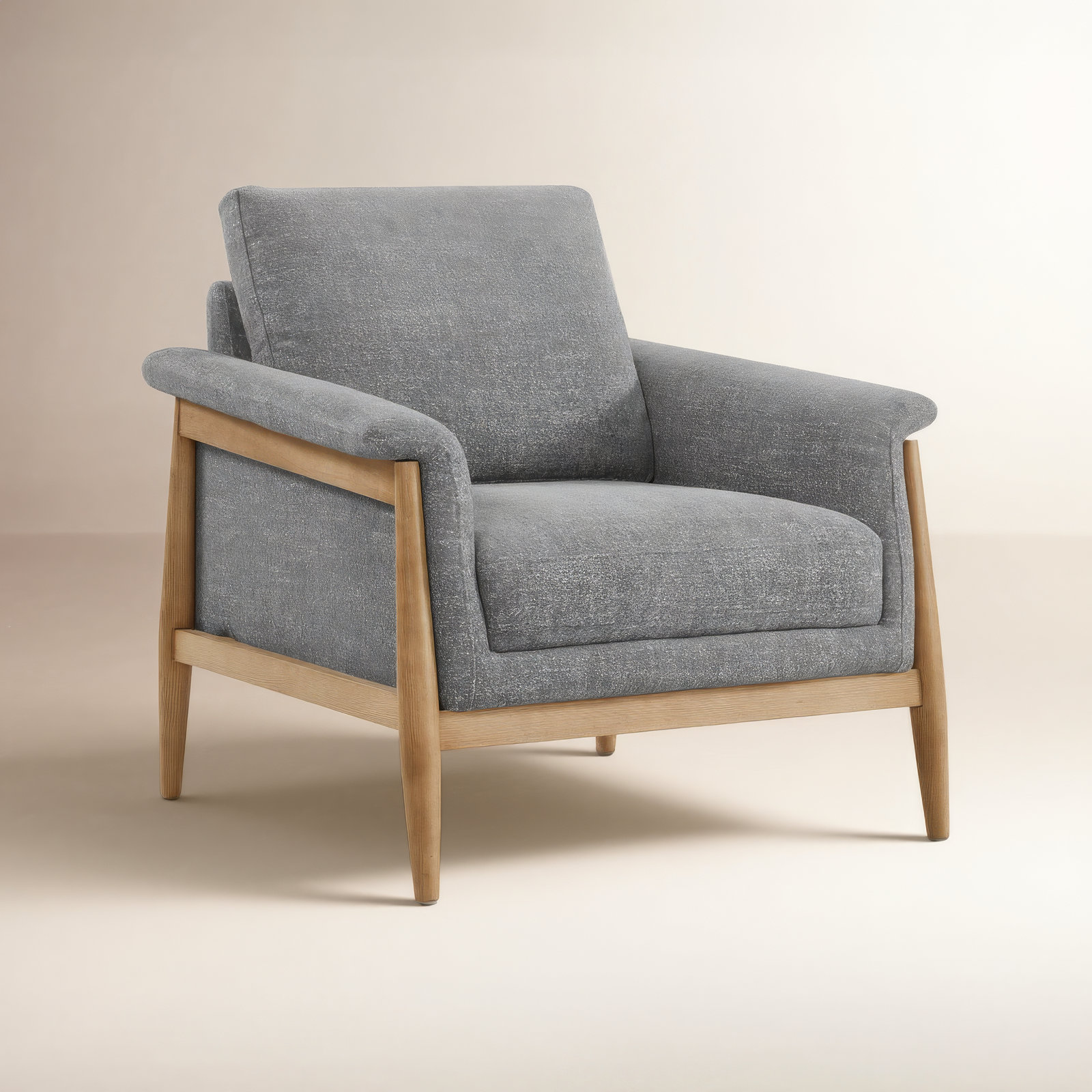 Minetta Armchair, Magnolia Light Grey Tweed