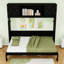 Lit escamotable double avec tablettes de rangement