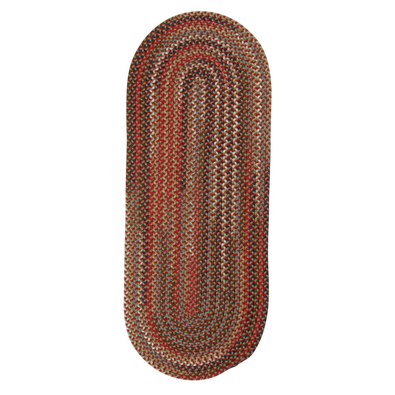 Tapis tressé rouge Wayland, Rectangle 2 pi 6 po x 5 pi