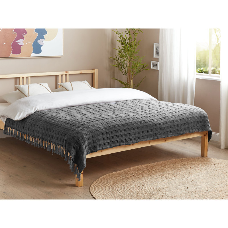 BERE Cotton No Pattern Bedspread, Grey