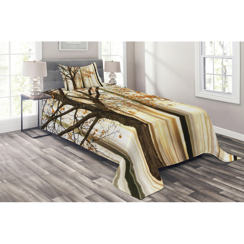 Rustic Polyester Coverlet, Twin Bedspread + 1 Sham