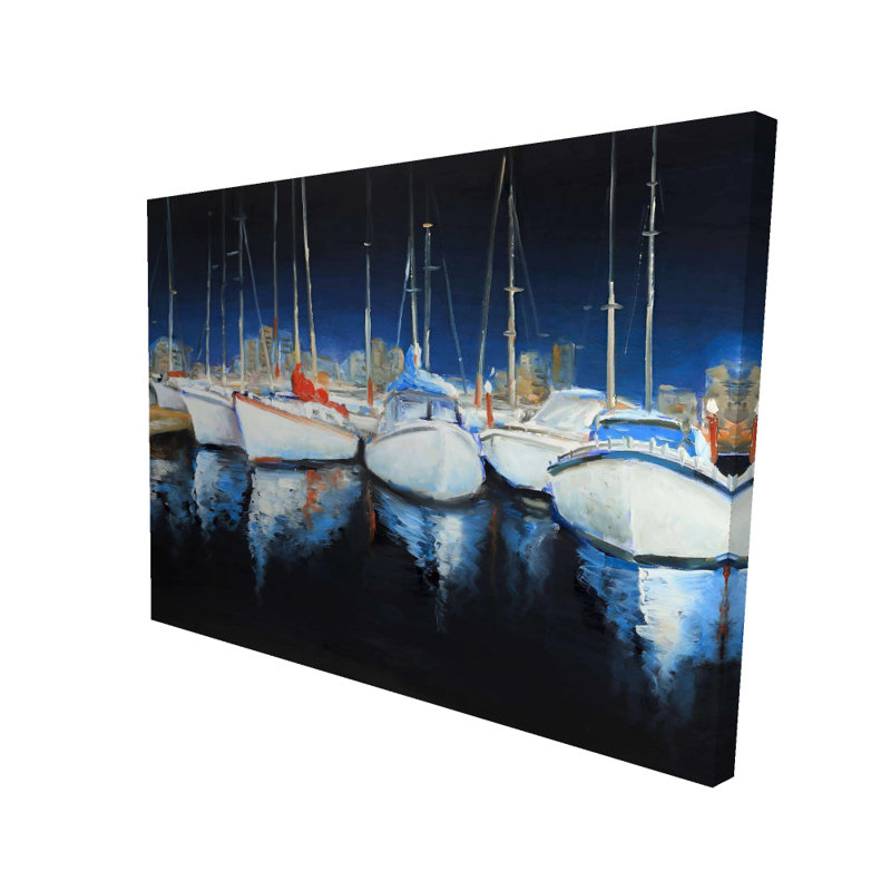 Evening at the marina - Toile côtière pour le décor de la chambre à coucher