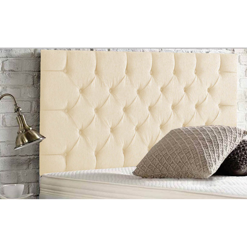 Esters Upholstered Headboard, Chenille, Small Double (4'), Cream